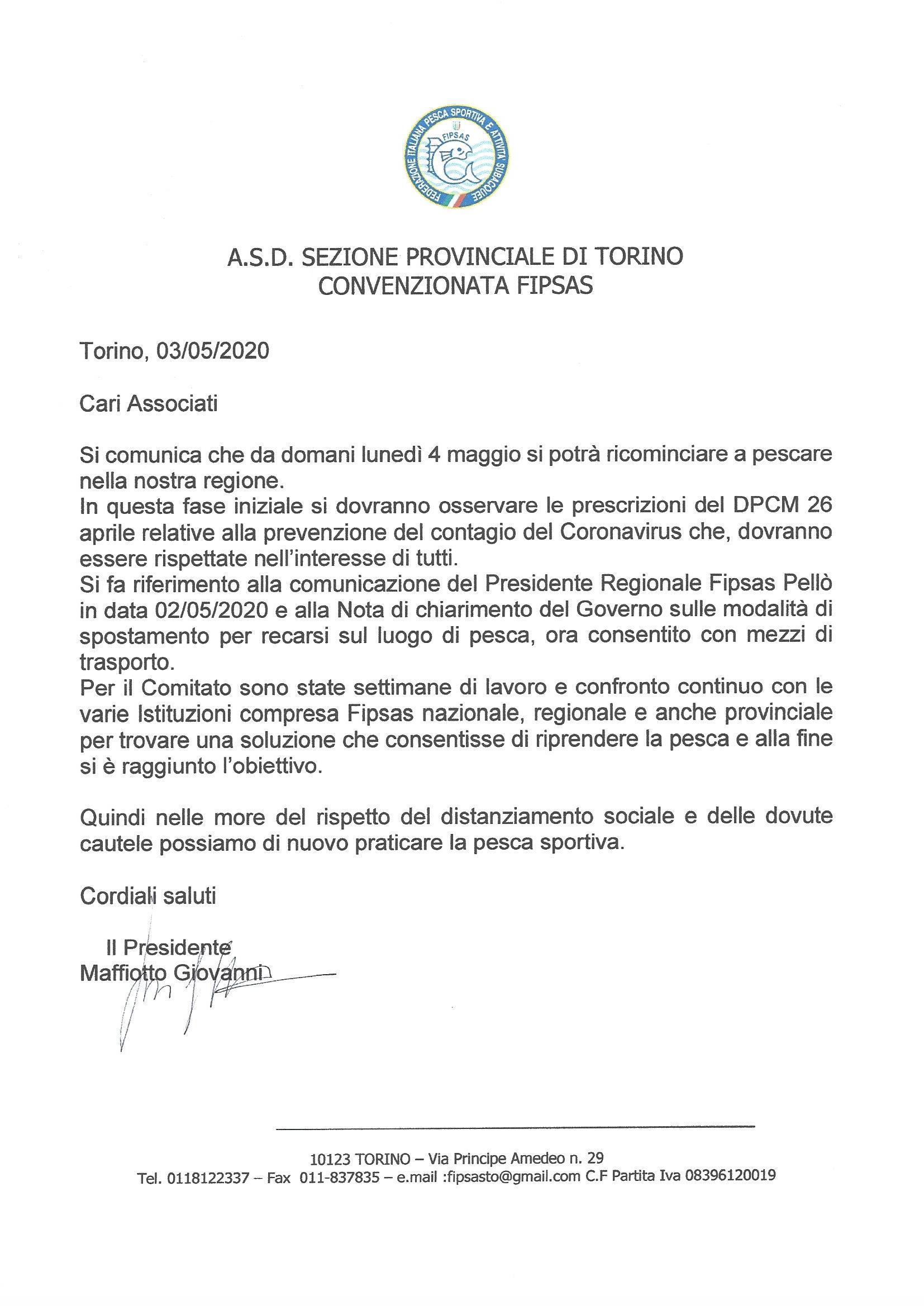 LETTERA PRESIDENTE